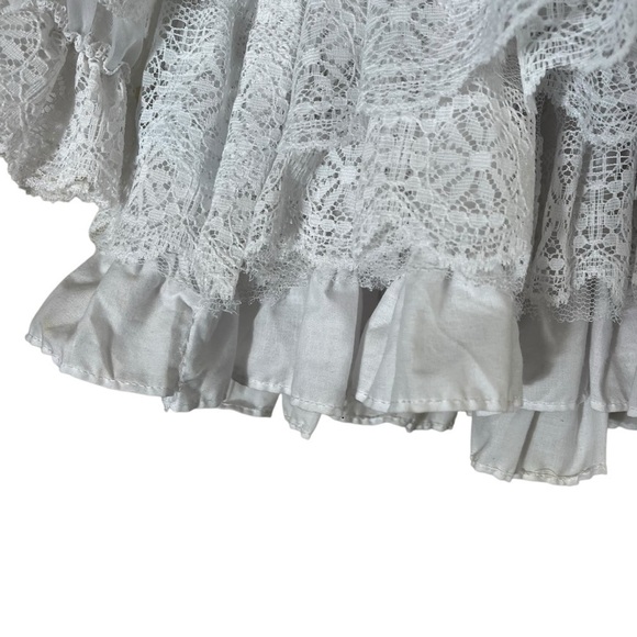 VINTAGE 80s MARTHA'S MINIATURES Ruffle Tiered Velvet and Lace Dress - Picture 11 of 14